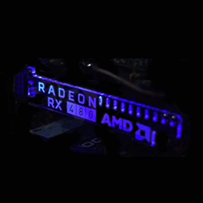 Новейший красный светодиодный модуль с расширенной версией для RADEON RX 480 AMD, светящаяся основная компьютерная коробка, видеокарты с поддержкой рамки, дисплей, карта HIS