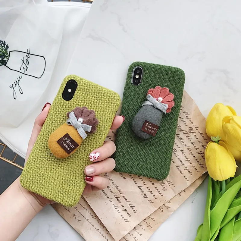 Винтаж Хлопок льняная ткань чехол для iphone XS 8 7 6 6s плюс мягкая задняя крышка X/XR/XSMAX