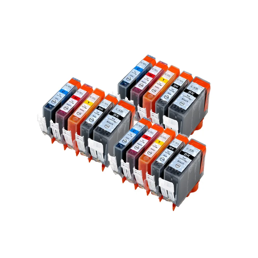 PGI-520 PGI-520BK CLI 521 чернильный картридж для принтера canon принтерам PIXMA iP3600 ip4600 ip4700 MP540 MP550 MP560 MP620 MP630 MP640 принтер - Цвет: 3PGBK 3BK 3C 3M 3Y