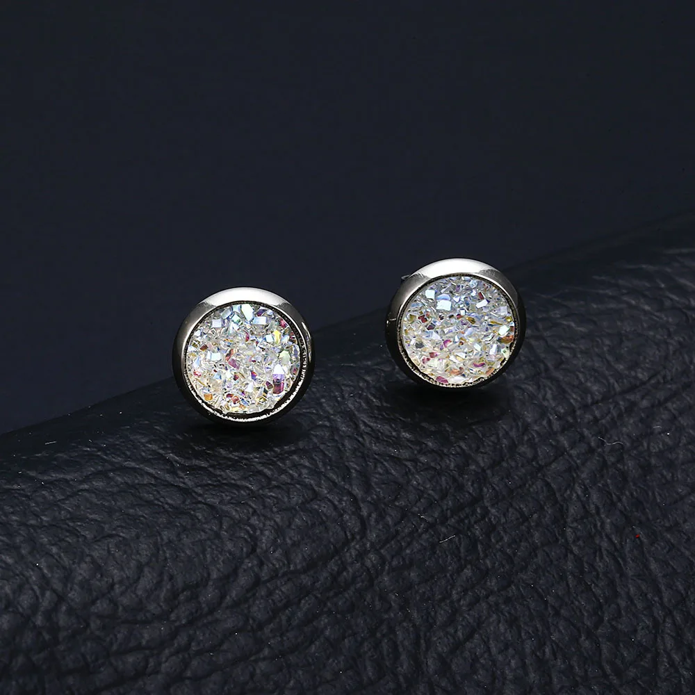 Женские серьги пусеты элегантные круглой формы со стразами в виде звездного