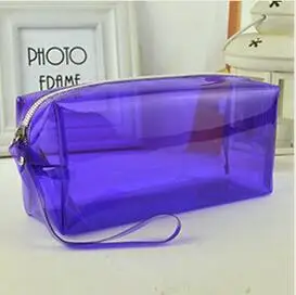 Узкие яркого цвета прозрачные пеналы для школьниц Kawaii lapis escolar astuccio scuola pencilcase - Цвет: Purple