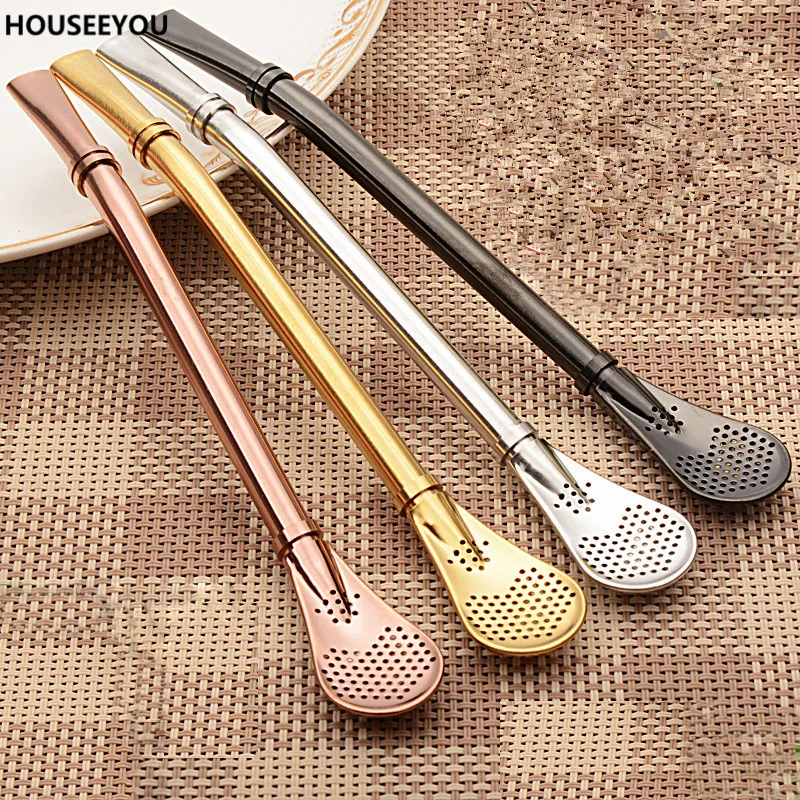 Разноцветные соломинки из нержавеющей стали для барной посуды Mate Bombillas Yerba фильтр