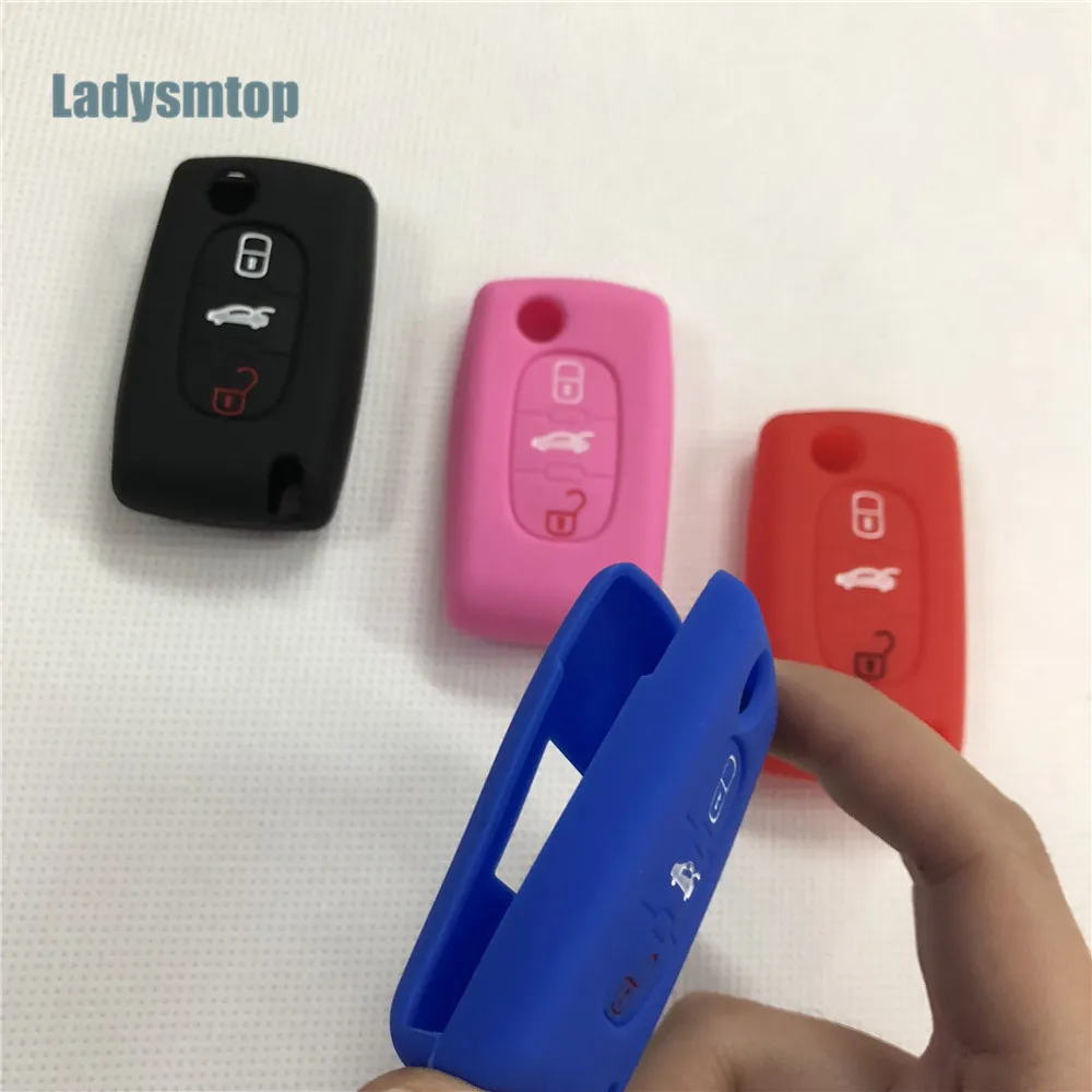 Ladysmtop силиконовые ключи чехол протектор для Peugeot 206 207 307 308 407 408 508 3008 607 RCZ Citroen C2 C3 C4