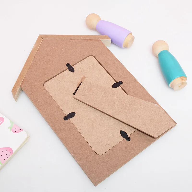 Креативный деревянный дом с окошком формы фоторамки Ремесла рабочего декора