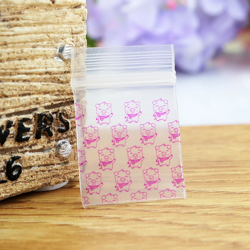 300pcs 2.5x3cm Zip Lock Bag Clear Poly Bag Recyclable Mini Plastic Bag Cute Jewelry Findings Earrings Beads Gift Packaging Bags