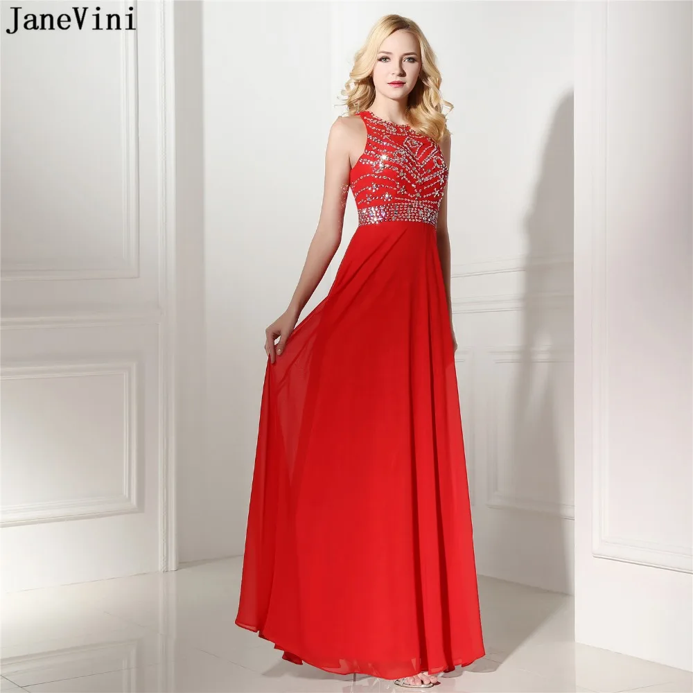 Очаровательные красные шифоновые длинные платья подружки невесты jaevini 2019 с