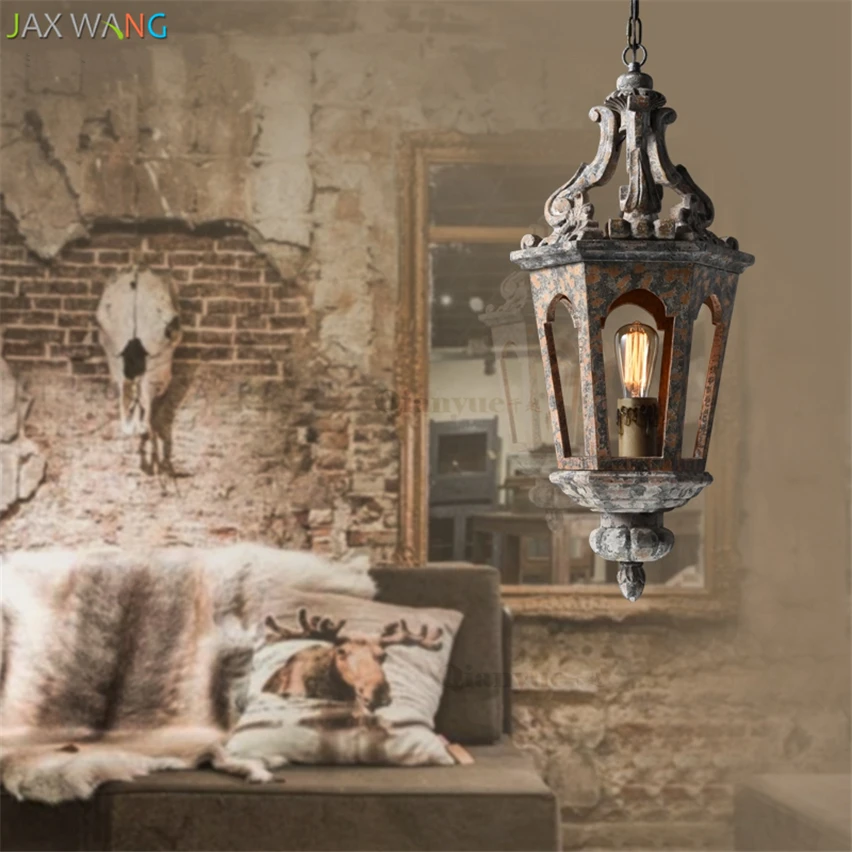 Скандинавские ретро старинные антикварные деревянные подвесные светильники резьба Лофт лампы Гостиная Спальня подвал склад прохода подвесной светильник