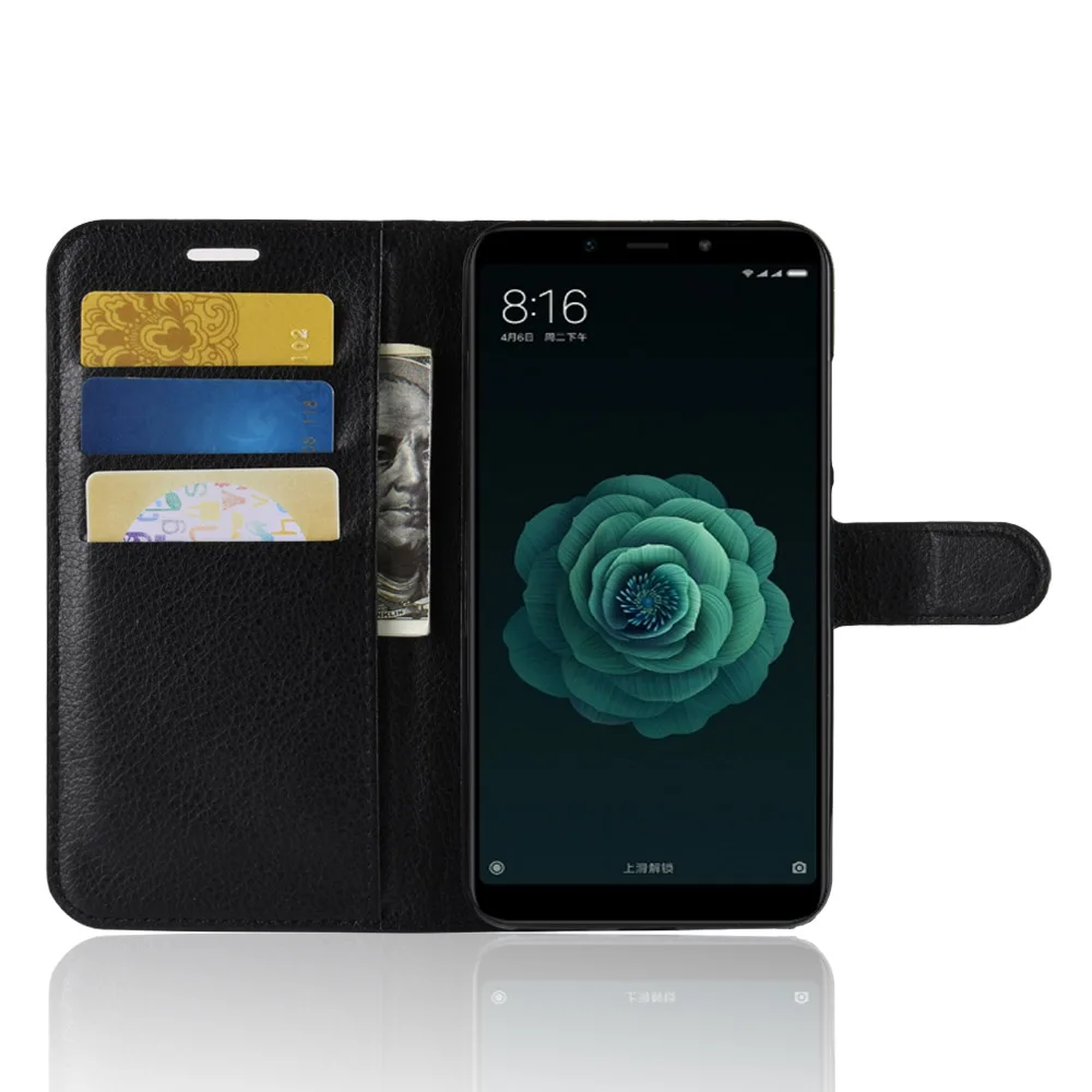 Модный чехол бумажник из искусственной кожи для Xiaomi Mi A2/Mi 6X откидной защитный