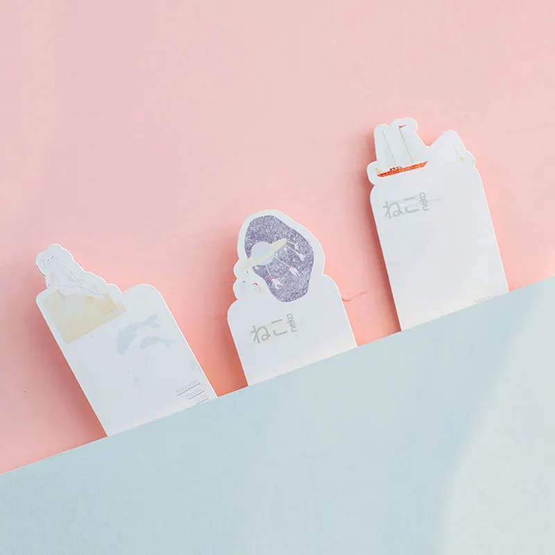 30 шт./кор. Японский кот ежедневный закладка Мультфильм бумага Bookmarks кавайные канцелярские школьные принадлежности papelaria подарки для детей