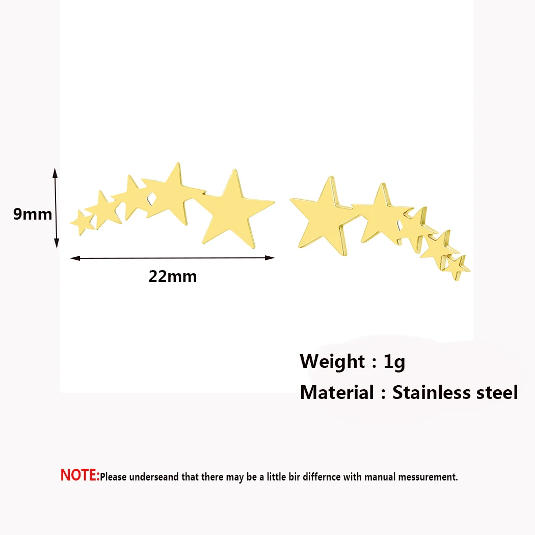 Новые женские модные серьги Kinitial со звездами из нержавеющей стали милые