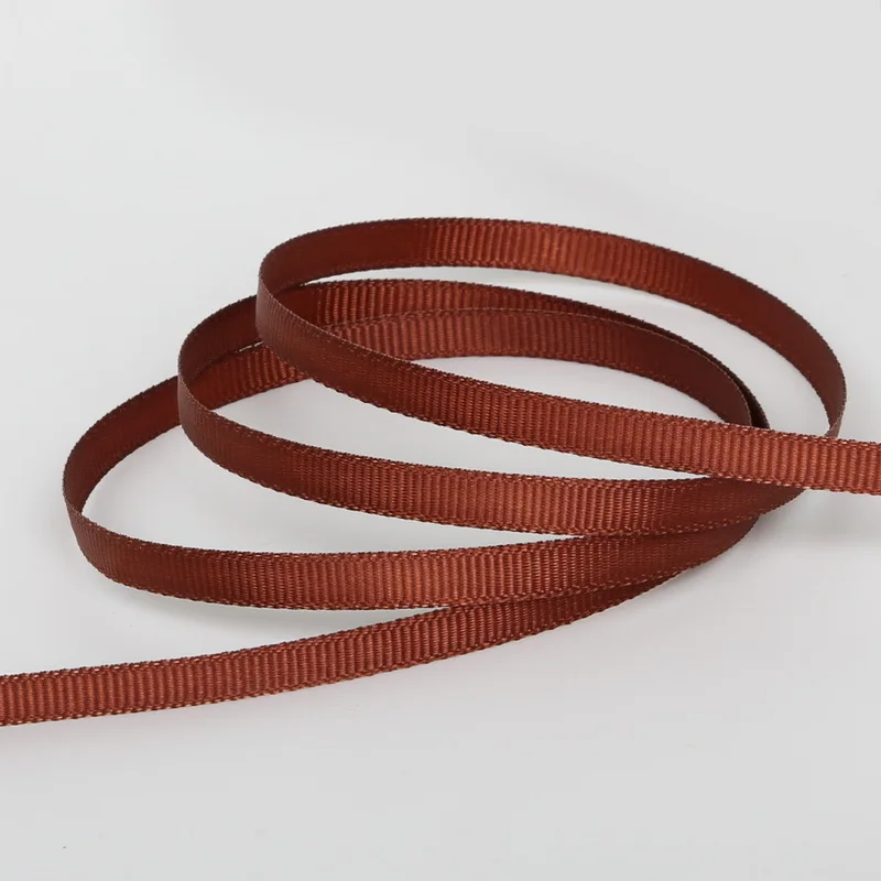 Новые Популярные 5 ярдов/партия 7-38 мм коричневый цвет Grosgrain ленты для подарочной