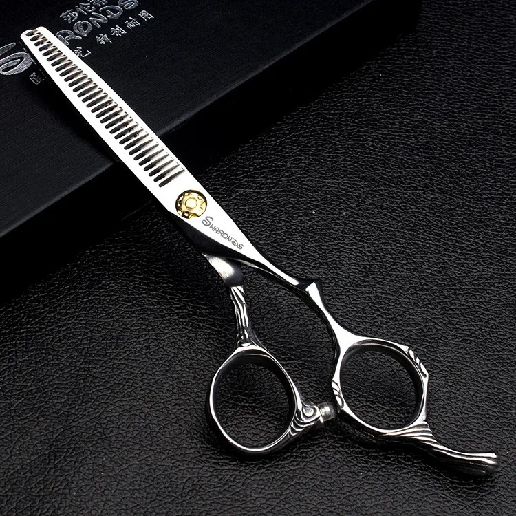 D 6 inch thinning 5,5 6 дюймовые ножницы из нержавеющей стали для домашних животных и собак, ножницы для резки, филировочные ножницы, острые ножницы для стрижки кошек, парикмахерские режущие инструменты, набор - Цвет: D 6 inch thinning