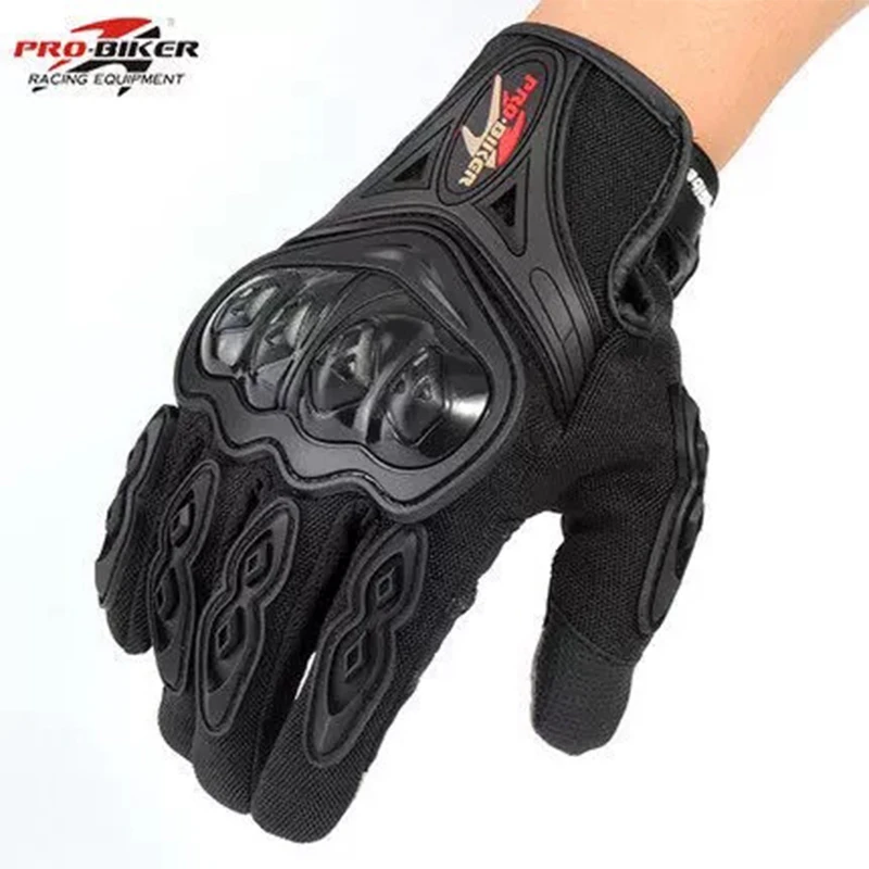 Pro-Biker 3D Мотоциклетные Перчатки Мужчины Гонки Мотоцикл Мотокросс Езда Перчатки Мотоцикл Дышащий Лето Full Finger Guantes - Цвет: Черный