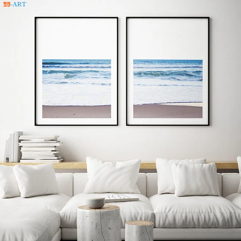 Bondi пляжный плакат искусство на холсте синяя картина стену спасательная башня