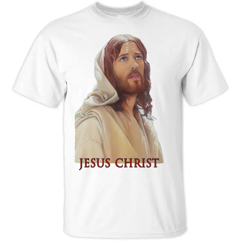 Христианская футболка Jesus Christ V9 размеры S 5XL пепельно серая небесно голубая