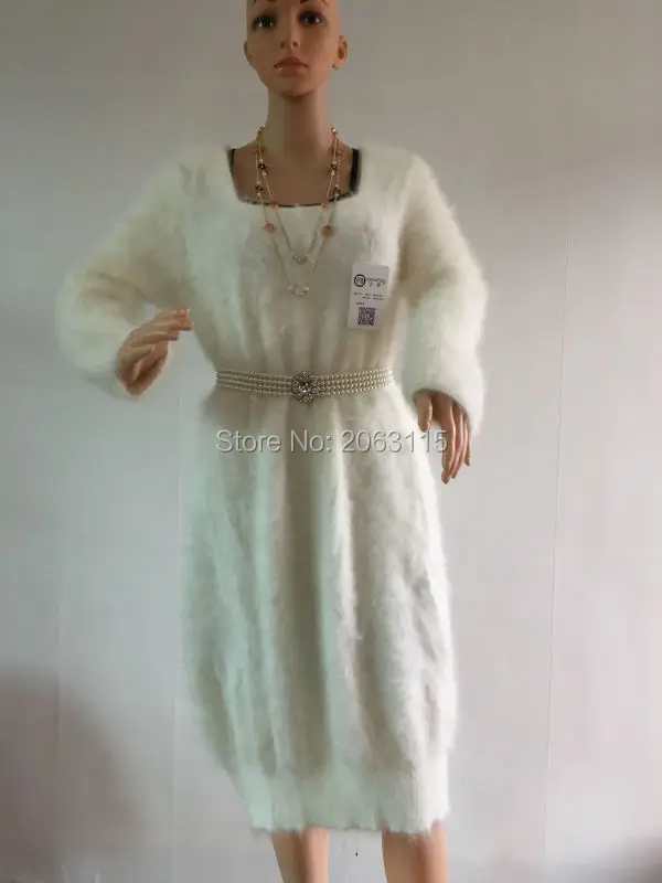 Женский кашемировый свитер норковый пуловер вязаное платье-свитер | Женская