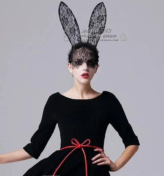 Новая вечерние ная вечерняя Маскарадная маска PLAYBOY BUNNY на шнуровке с длинными