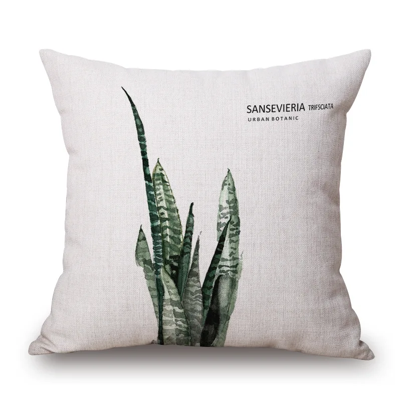 Акварельные тропические зеленые банановые листья с растительным принтом