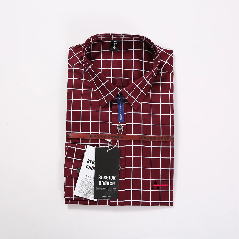 Sergio K Dudalina Мужская рубашка Camisa повседневная мужская рубашка приталенная клетчатая рубашка с длинным рукавом мужская рубашка