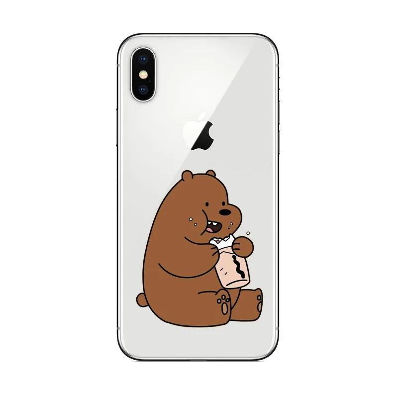 Прозрачный мягкий силиконовый чехол для iPhone X XS XR Max 5 6 7 8 мультфильм анимация Мы