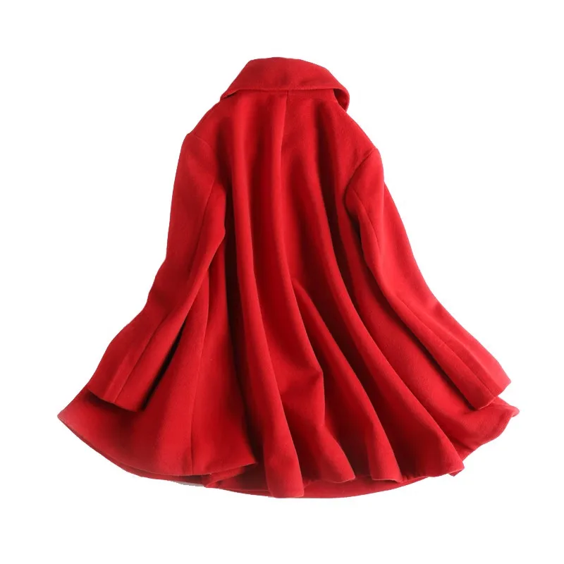 Женское винтажное пальто C3615 Осеннее/зимнее длинное шерстяное большого размера |