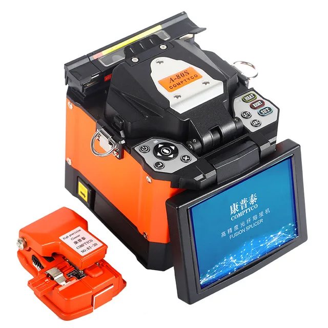 

FTTH Automatic Optical Fiber Fusion Splicer Machine A-80S Fiber Optic Welding Splicing Machine Excellent quality in orange color