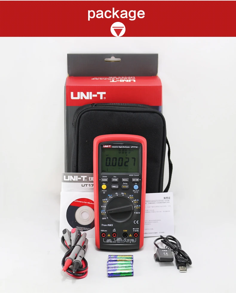 UNI-T UT171A UT171B UT171C промышленный истинный RMS цифровой мультиметр AC DC Вольтметр Амперметр Омметр Емкость тестер частоты