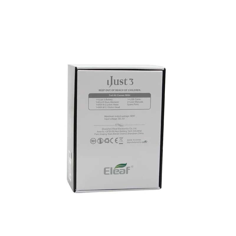 Электронные сигареты Eleaf iJust 3 Kit с аккумулятором 3000 мА/ч атомайзером ELLO Duro 7 5 мл VS S