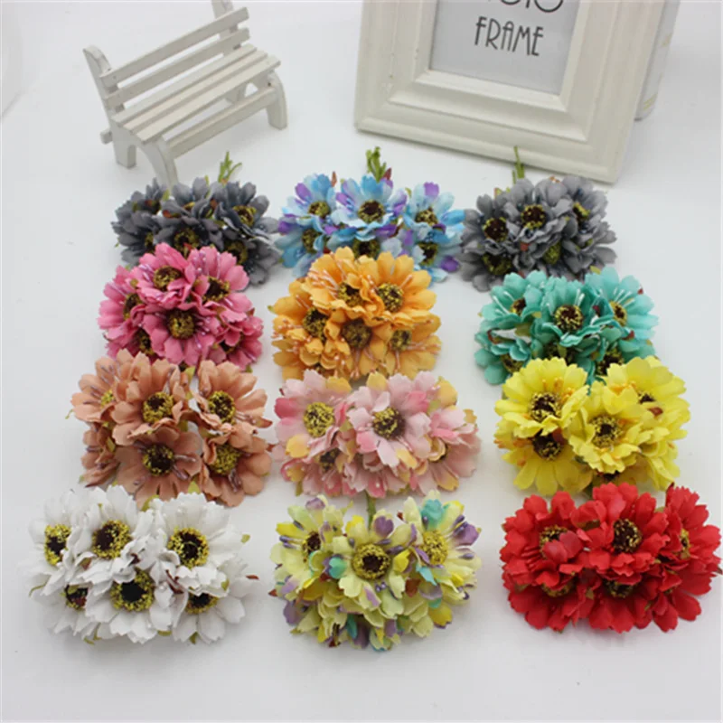 6 шт./Лот шелковые цветы искусственные имитация высококачественной хризантемы