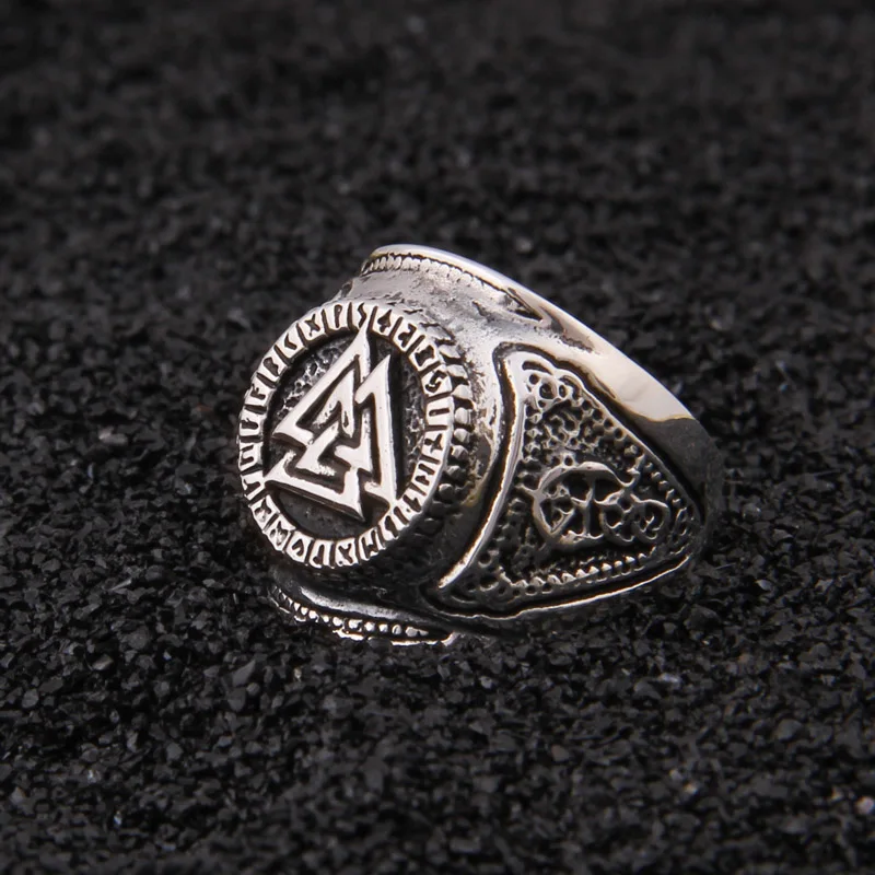 925 sterling silver Viking Odin Rune With Viking Rune adjustable ring with vintage viking box as gift