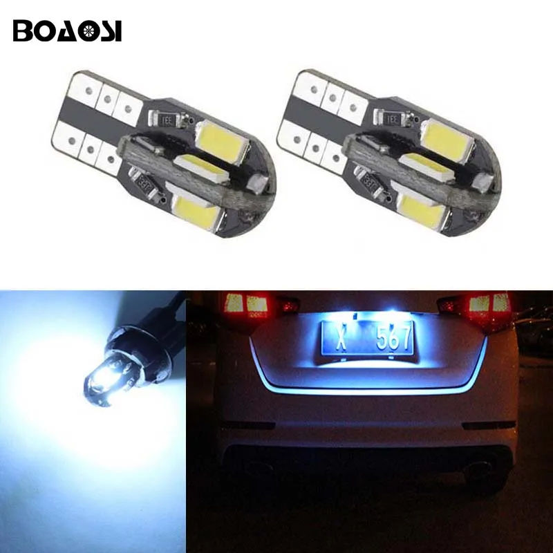 BOAOSI 2x T10 LED W5W Samsung 8SMD Автомобильный номерной знак лампы для Toyota Corolla Avensis Yaris Rav4 Auris
