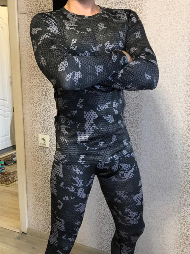 Мужское термобелье, камуфляжный спортивный костюм, одежда MMA, Рашгард, комплект, бодибилдинг, Кроссфит, футболка, спортивный костюм