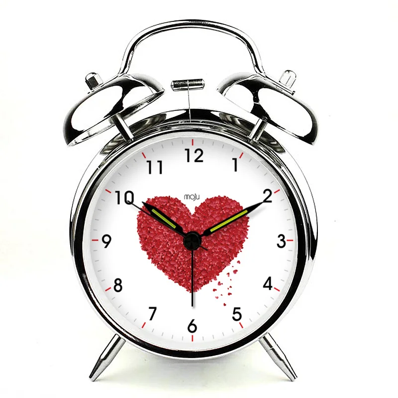 Модные креативные 4 дюймовые белые ночные часы с будильником для домашнего