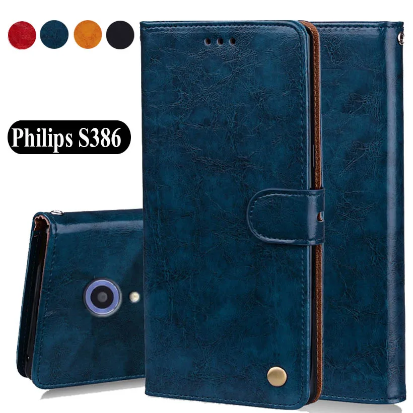 Роскошный нескользящий чехол кошелек из искусственной кожи для Philips Xenium S386 5 0