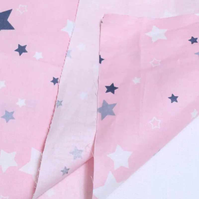 100% хлопок розовые звезды шеврон twill Ткань DIY для детской кроватки постельные