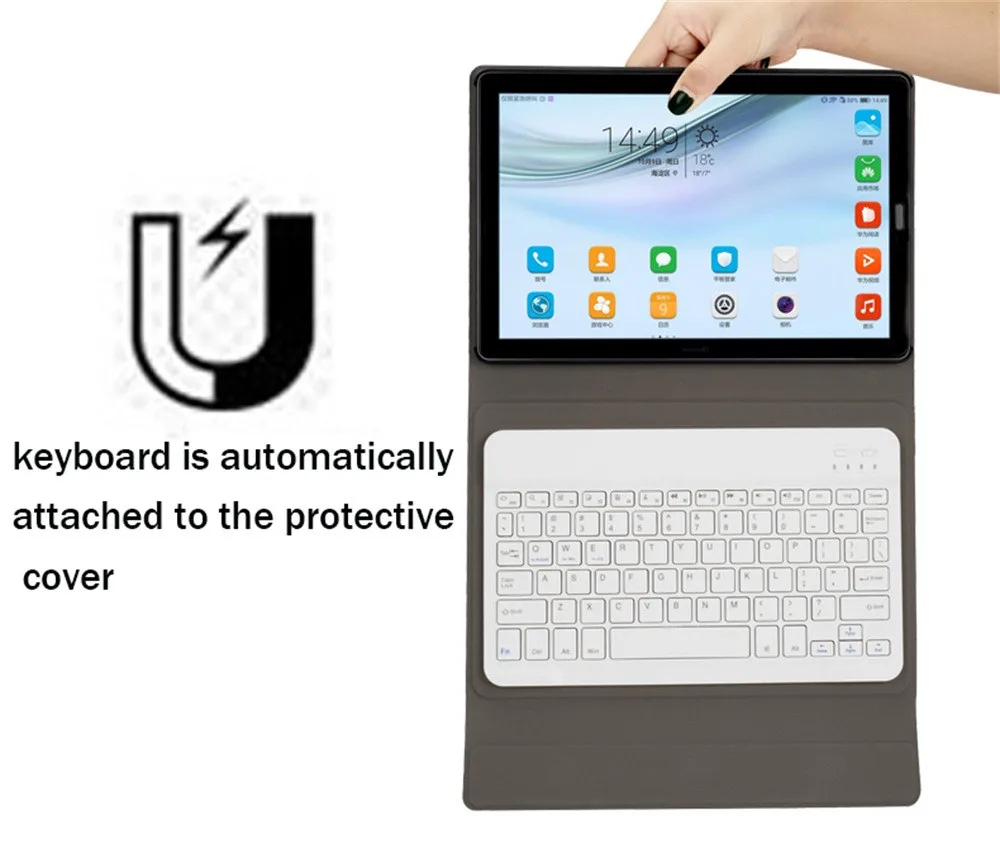 Съемная клавиатура Bluetooth кожаный чехол для huawei MediaPad M5 Pro 10,8 Smart Bluetooth клавиатура+ флип чехол* 90