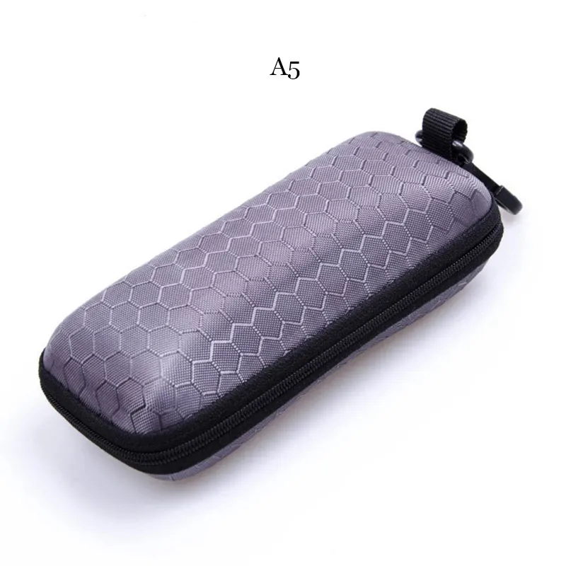 

Black Simple Portatives Zipper Eyeglass Case Sunglasses de soleil shell Case Square cuboid glasses Case Honeycomb surface Box