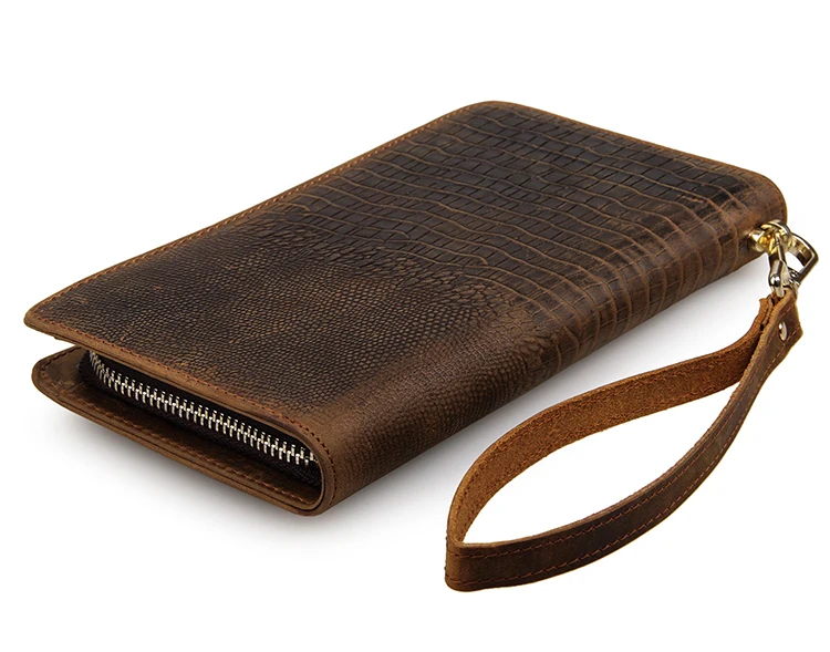 Длинный кошелек из настоящей кожи с крокодиловым узором, модный дизайн, новый стиль бизнес кардхолдер, сумка-портфель для мужчин 8068R.