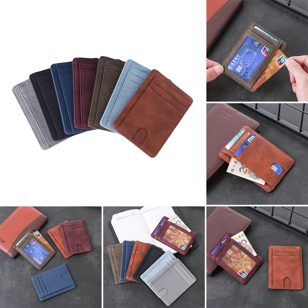 Новый тонкий держатель для Карт RFID блокирующий кошелек из искусственной кожи