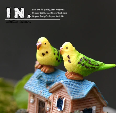 Милая Миниатюрная модель в виде попугаев птиц животных микро сказочные садовые