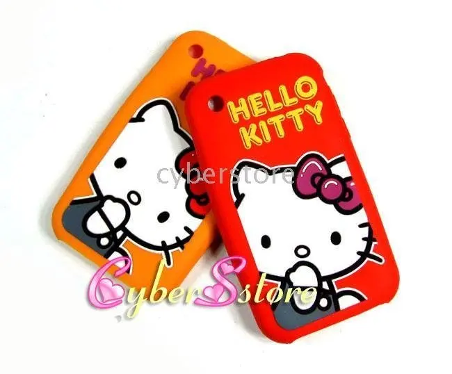 Free shipping Kitty Silicone Silicon Cover Case Skin for 3G 3GS S 220pcs/lot New Hello | Обустройство дома