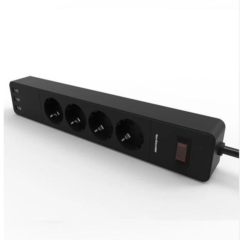 Сетевой фильтр с защитой от перенапряжения 2 круглых штырьковых розетки