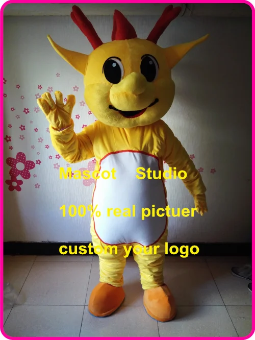 Желтый динозавр Динозавр костюм-талисман индивидуальный маскарадный костюм