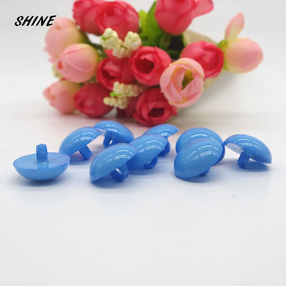 Блестящие Нейлоновые Швейные Кнопки Скрапбукинг Круглый Синий одно отверстие 18