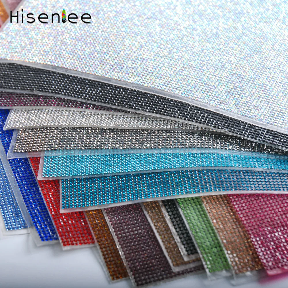 Hisenlee 24x40 см 17 цветов стеклянные кристаллы стразы с отделкой горячей фиксации