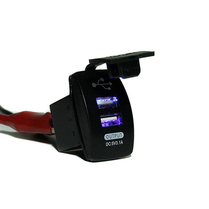 Универсальный светодиодный двойной порт 2 USB 3.1A автомобильное зарядное устройство для мотоцикла розетка адаптер розетка для автомобильного прикуривателя для смартфона