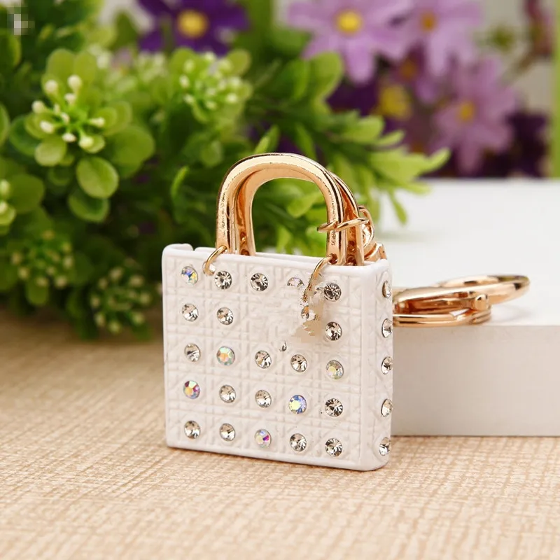 

Metal crystal bag metal car chain ring keychain crystal bag buckle bag