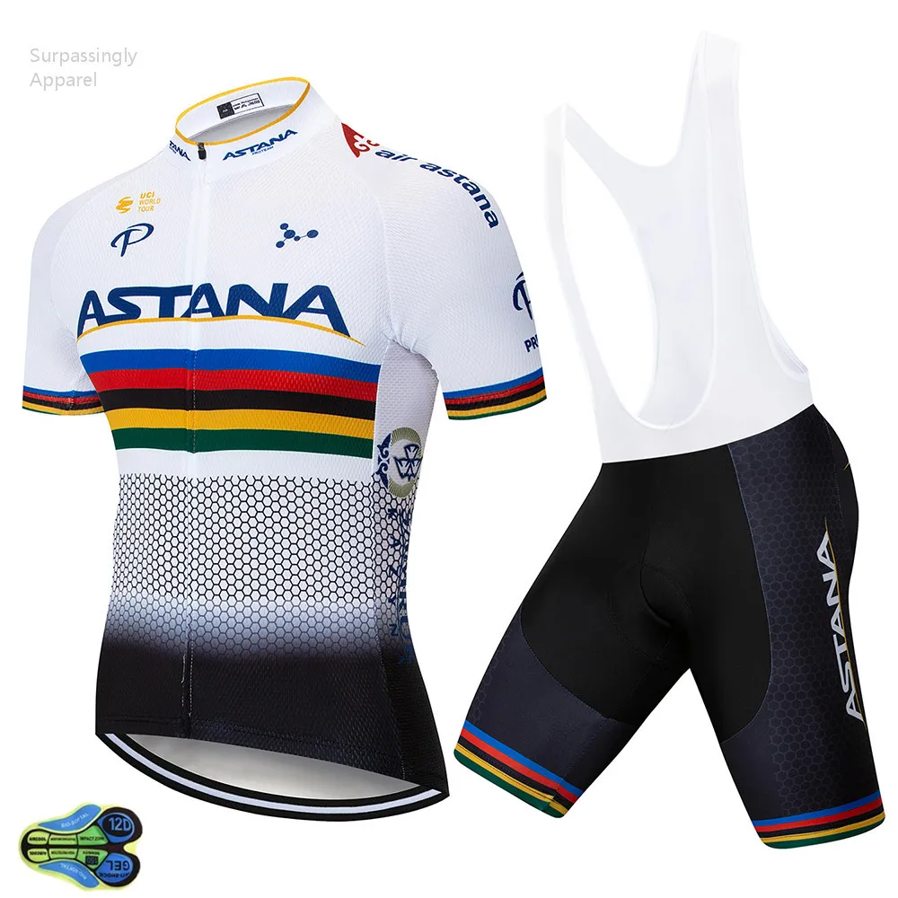2018 White ASTANA Cycling Jersey Summer UCI World Tour Team Short Sleeve Bike Clothing Ropa Ciclismo Sportswear | Спорт и