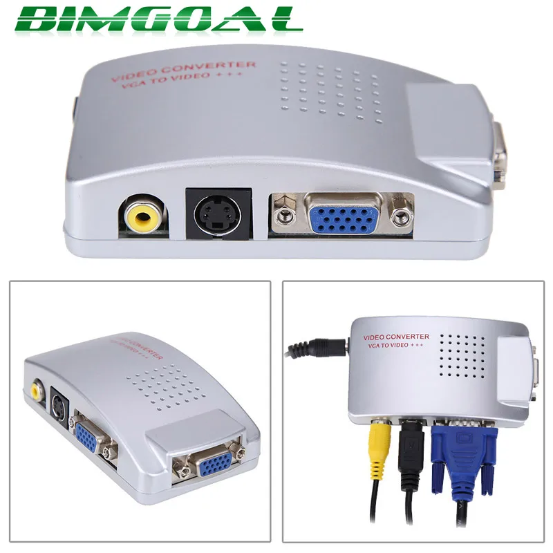 ПК к ТВ адаптер VGA К AV RCA монитор S Video преобразователь сигнала переключатель