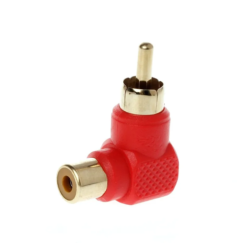 2 шт. RCA Коннектор Переходник штекер на гнездо 90 градусов правый угол M/F